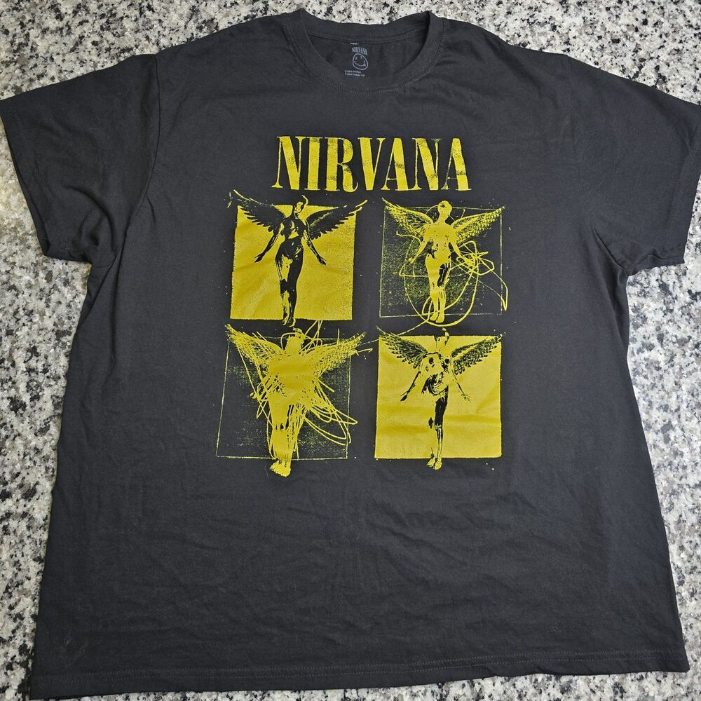 NIRVANA band IN UTERO Cotton Black Unisex T-shirt Size XL